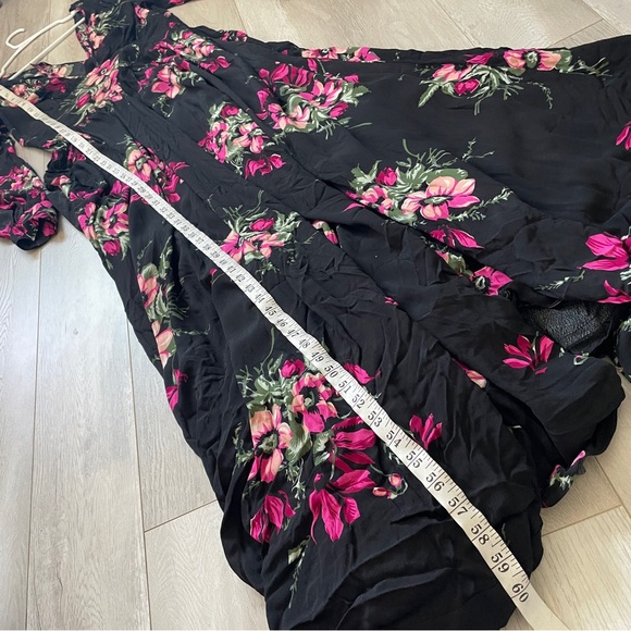Trashy Diva Dress floral long sleeve maxi womens Black Pink (size 12) party chic - Picture 3 of 8